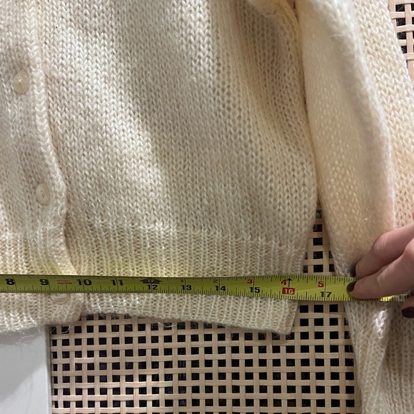 Vintage Espirit Mohair Cardigan Cream Semi-Sheer Size M - Picture 4 of 6